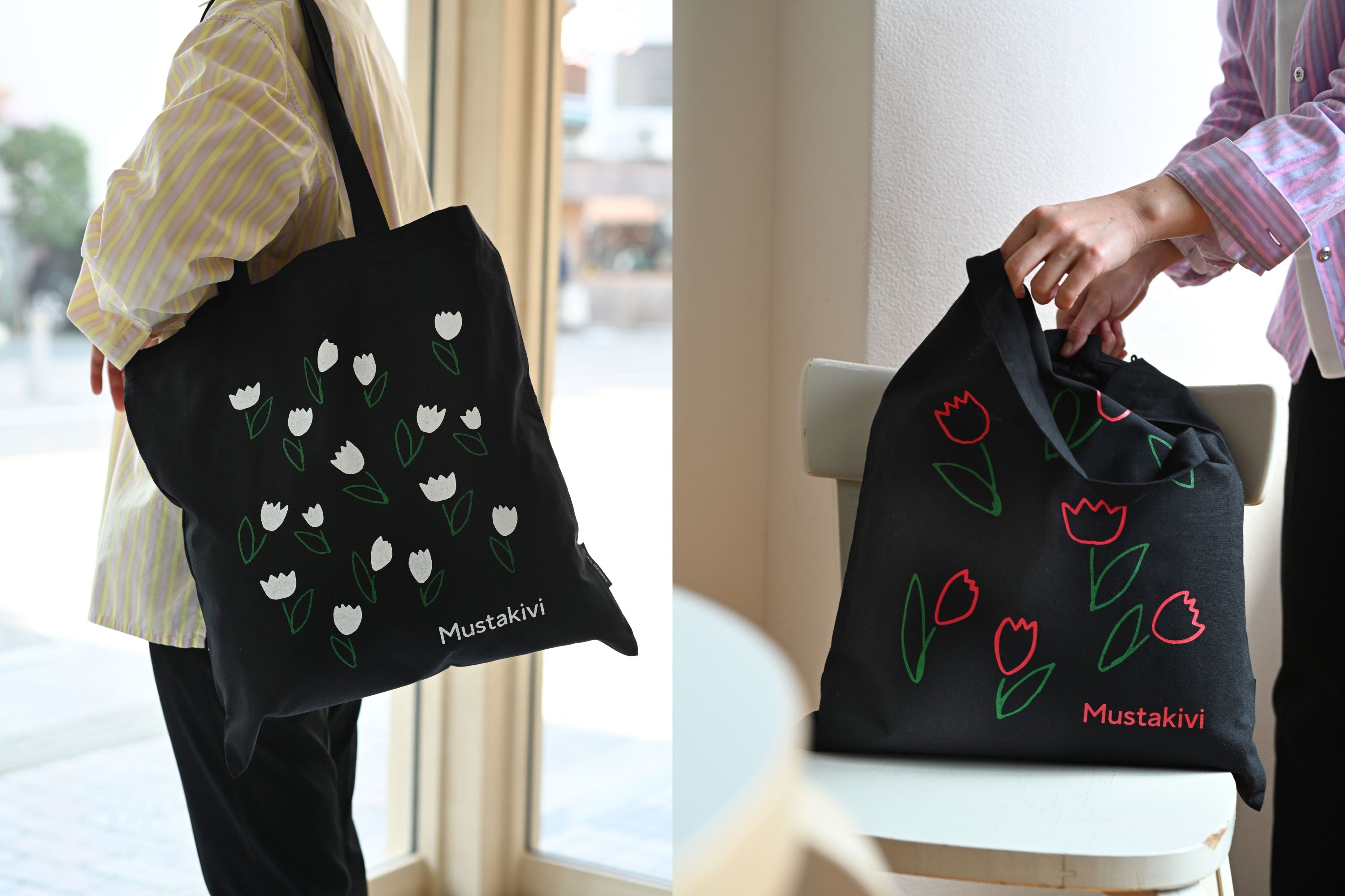 花とお出かけ新作トートバッグ – Mustakivi