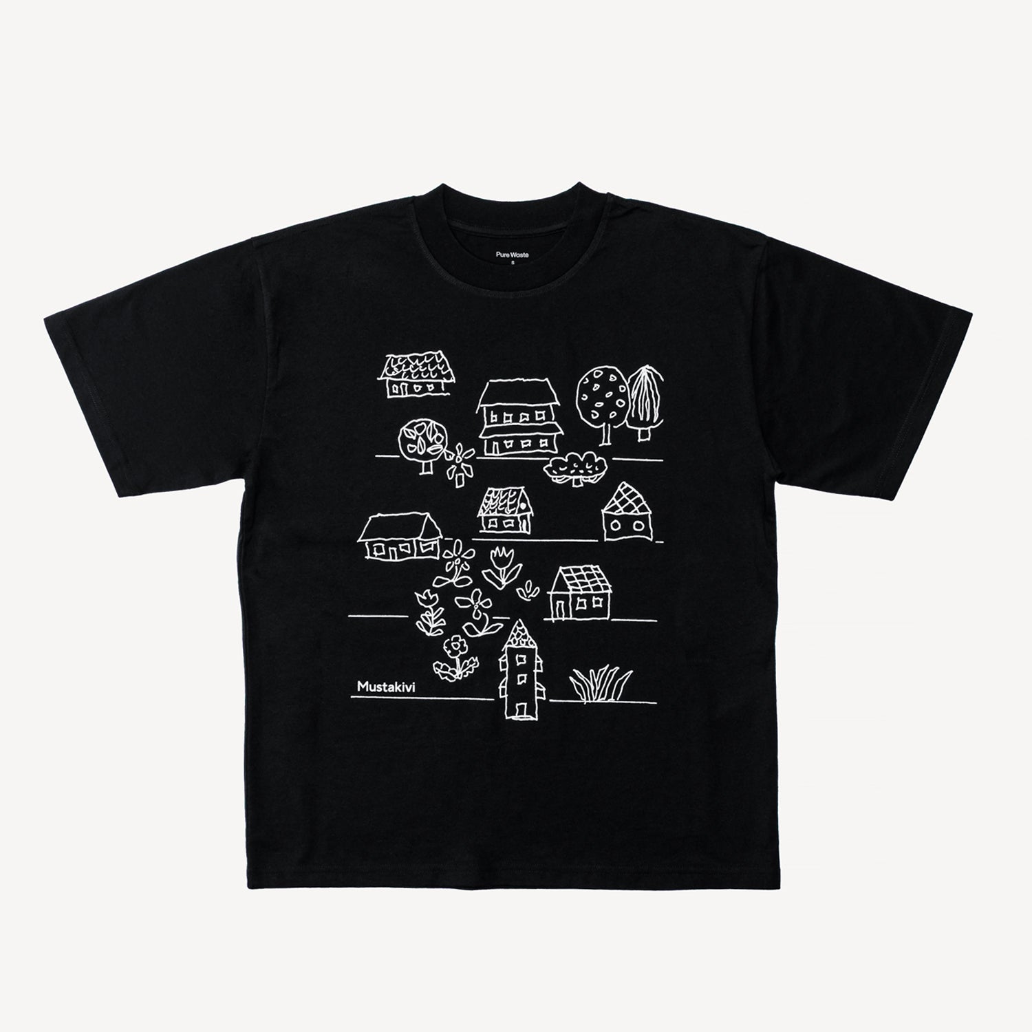 Mustakivi TシャツS 黒 ヴィレッジ