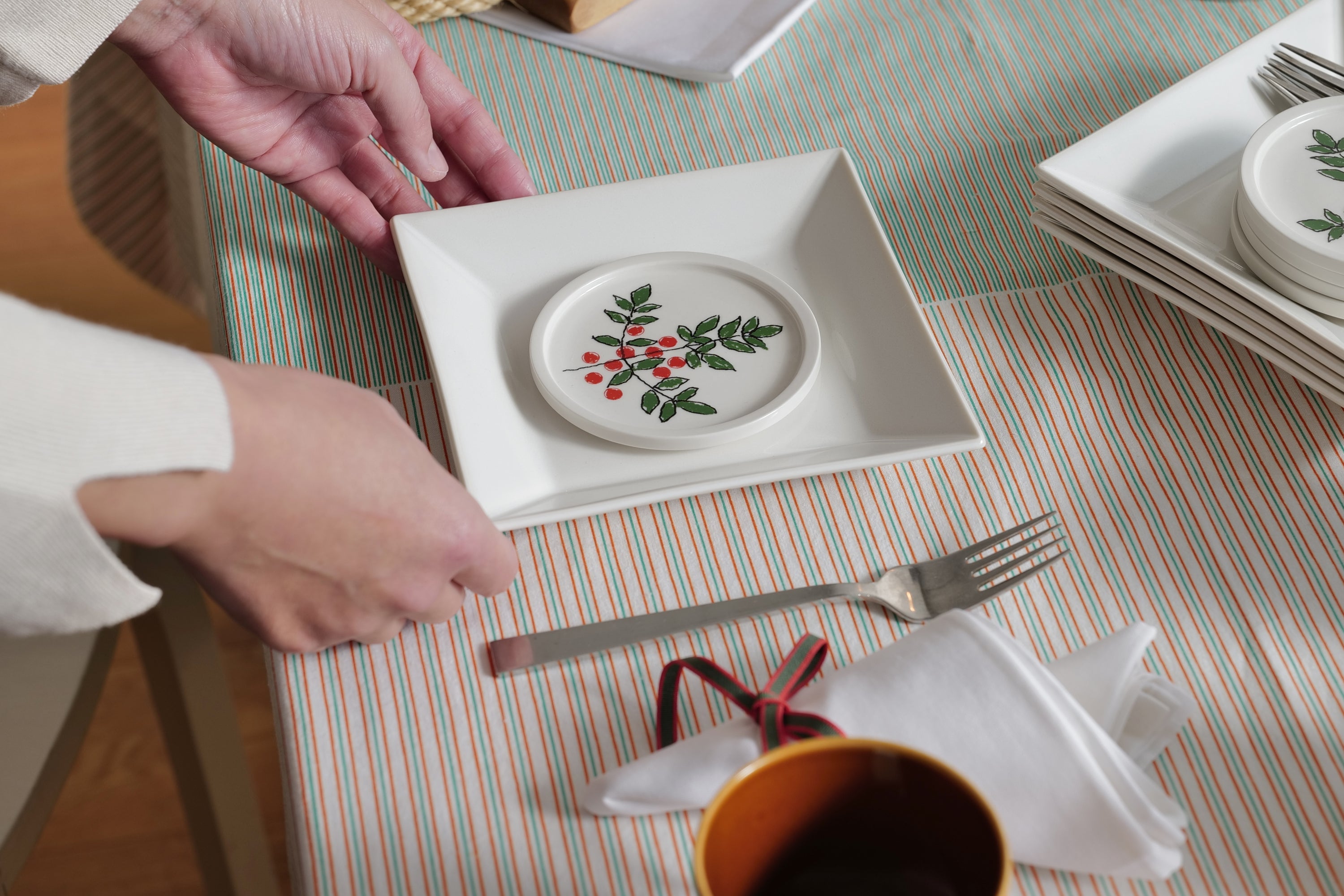 【GIFT】PIKKU 小皿 南天＆祝南天セット